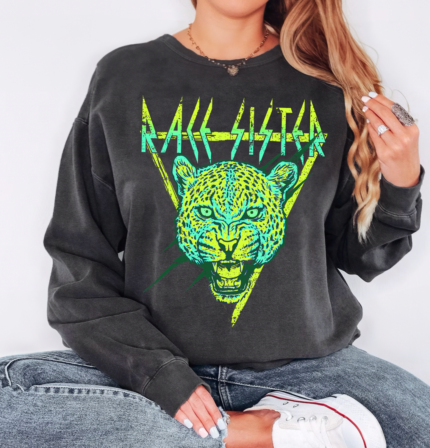 Race Sister Rocker Crewneck