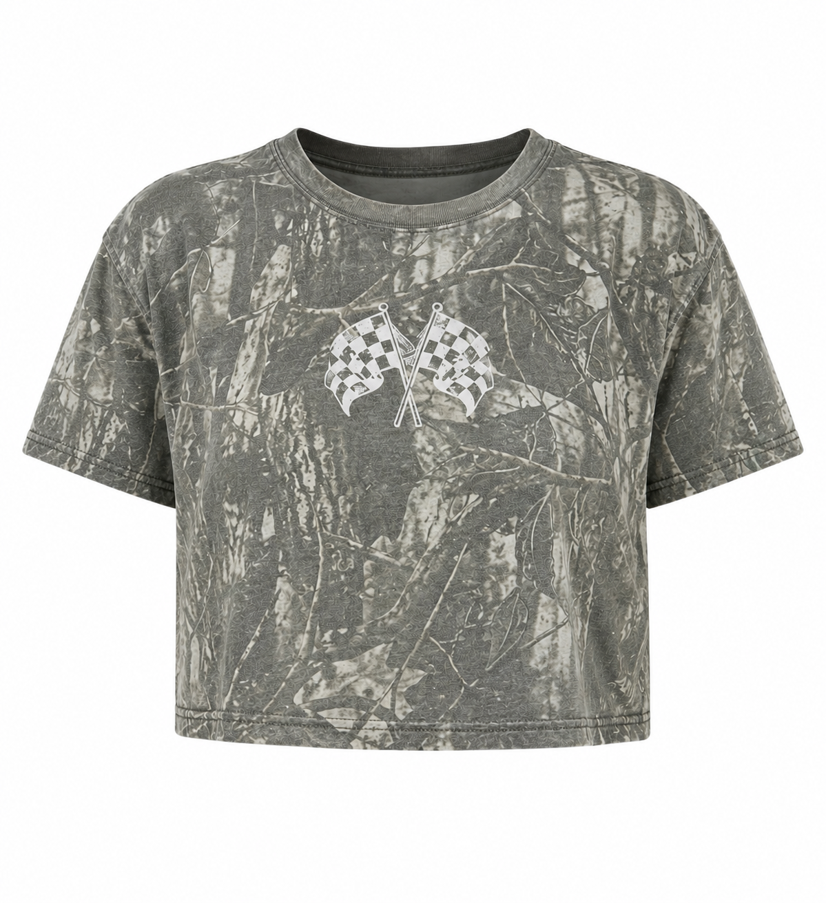 Crop Camo Flag Tee