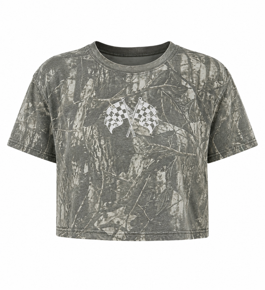 Crop Camo Flag Tee