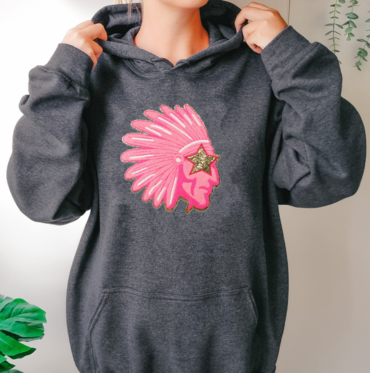 Indian Chenille Patch Heavy Blend Hoodie